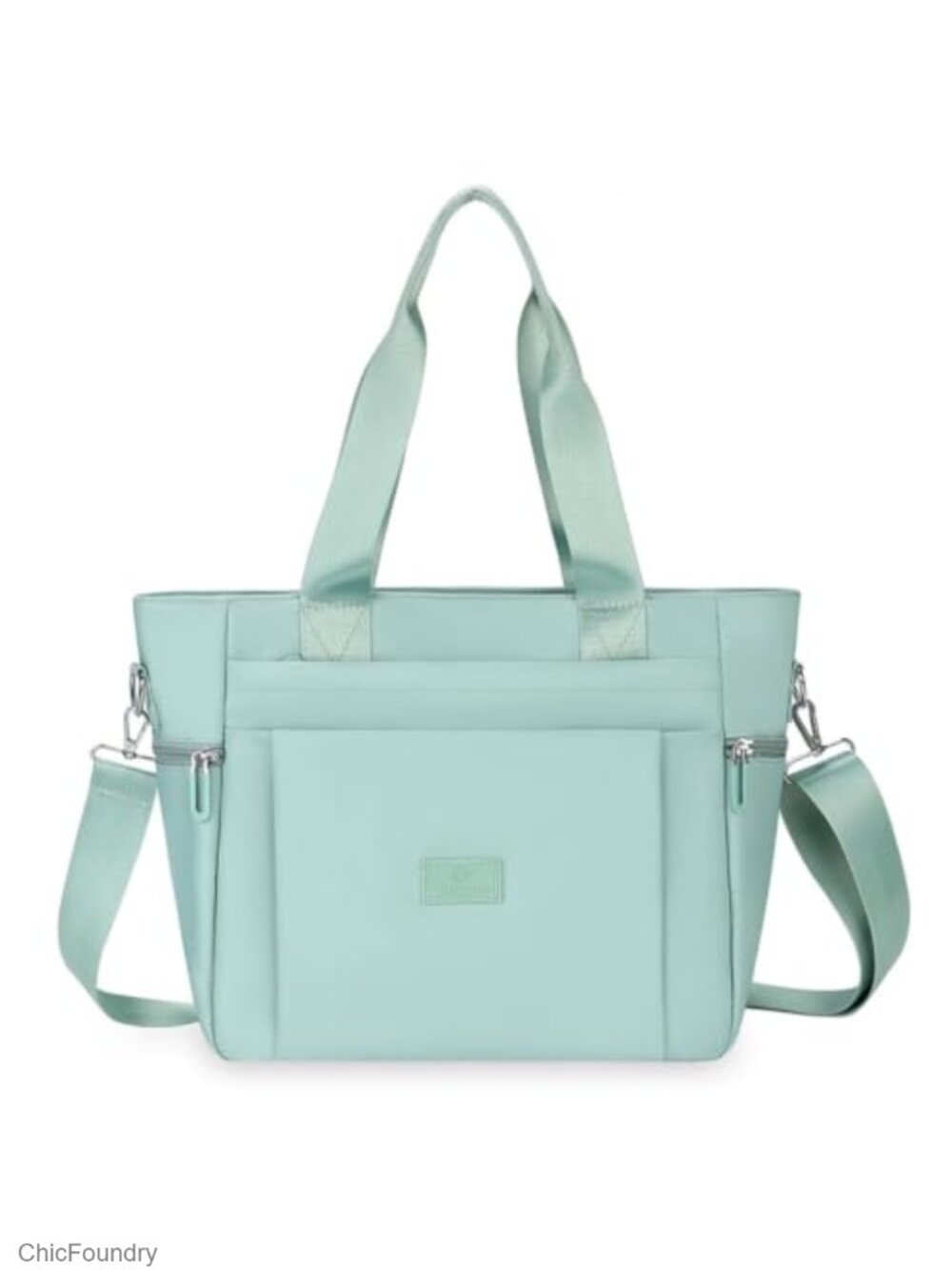 Nylon Tote Bag with Multiple Pockets Crossbody Handbag for Women Travel Work